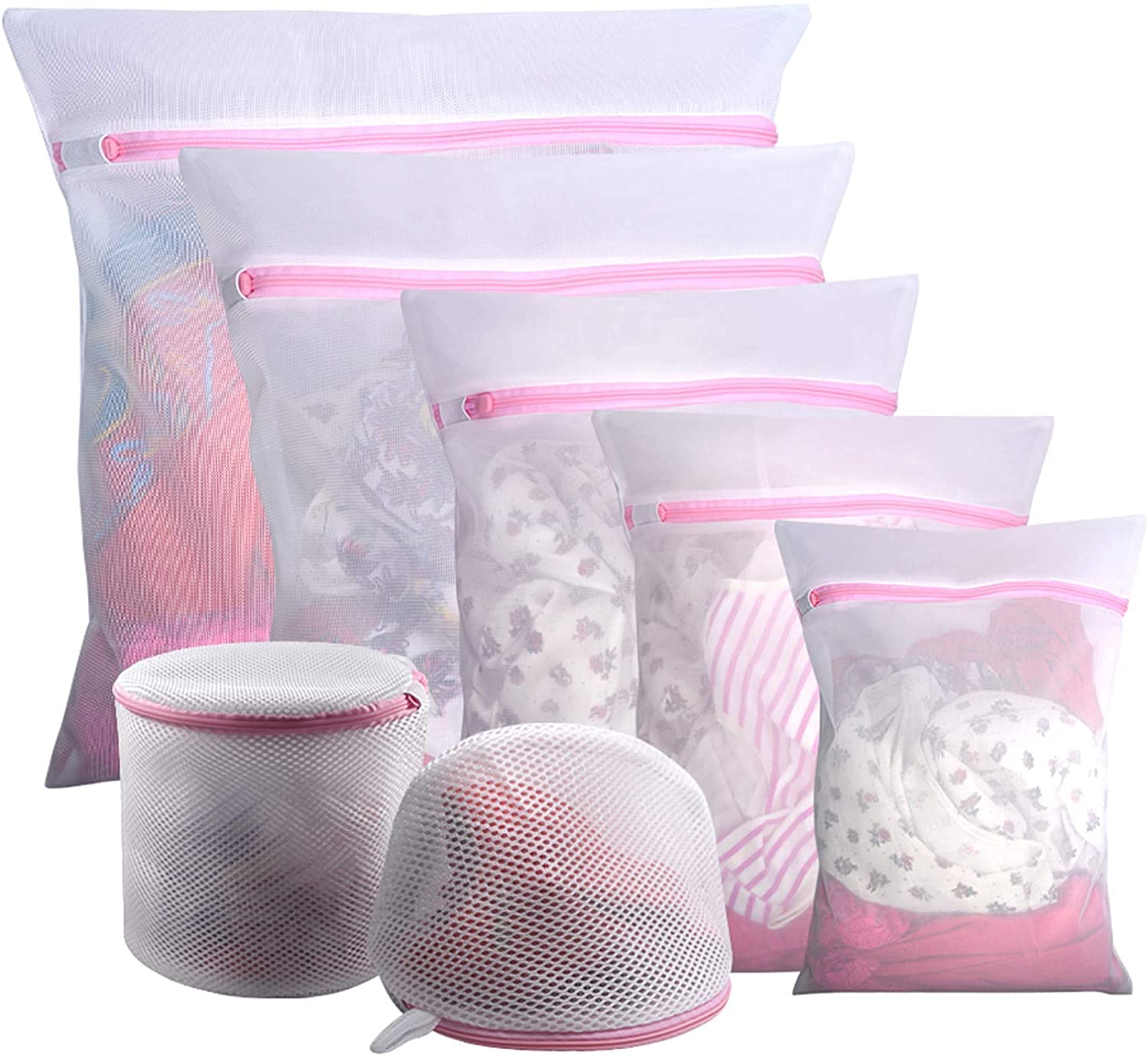 HASTHIP 5PCS Mesh Laundry Clothes Washing Bag, Laundry Bags Coarse Mesh Wash Bags with Zipper for Washing Machine, Delicates, Lingerie, Socks, Bra, Shoes HASTHIP 5PCS Mesh Laundry Clothes Washing Bag, Laundry Bags Coarse Mesh Wash Bags with Zipper for Washing Machine, Delicates, Lingerie, Socks, Bra, Shoes